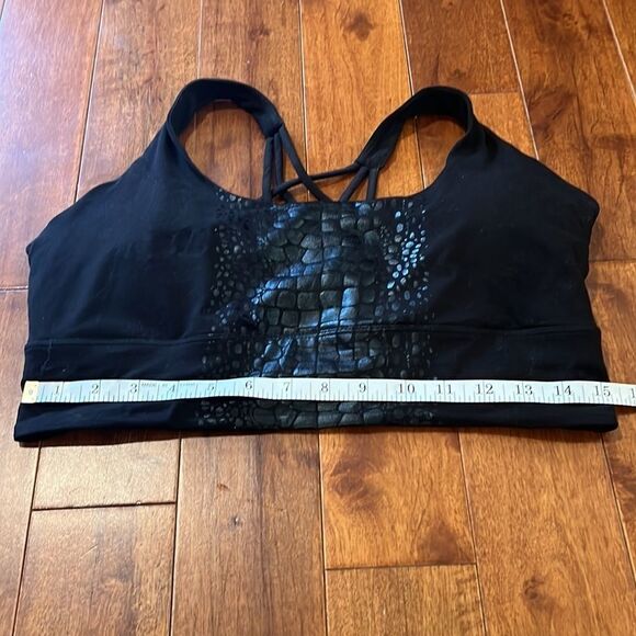 Rae Mode Black Snakeskin Detail Cross back Bra Top - Picture 2 of 7